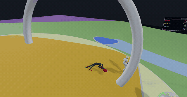 Goal-line slide tackle and aerial contest against the AI defender.